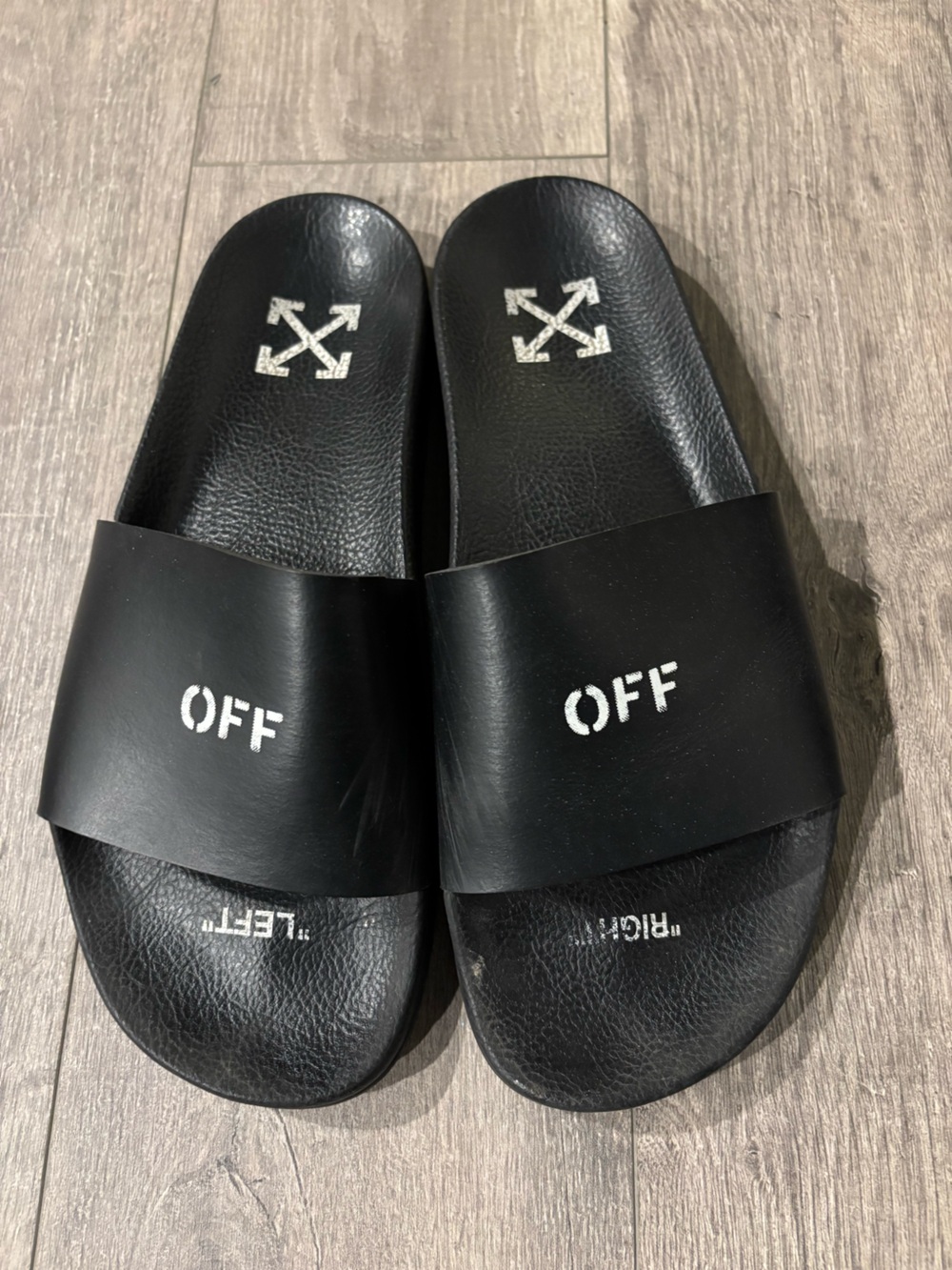 Off-White Black Slide Sandals with White 'OFF' Logo